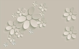 现代简约花卉电视背景墙