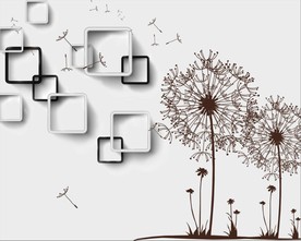 现代简约蒲公英电视背景墙