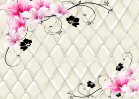 现代简约软包花卉背景墙