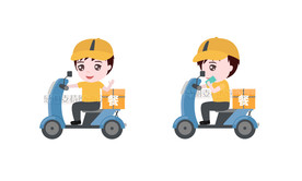 骑摩托的外卖小哥