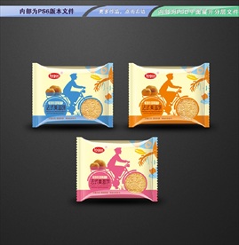 猴菇饼干包装 平面展开分层