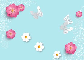 清新3D花朵电视背景