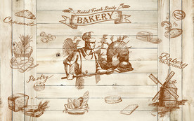 面包制作复古怀旧木板背景墙