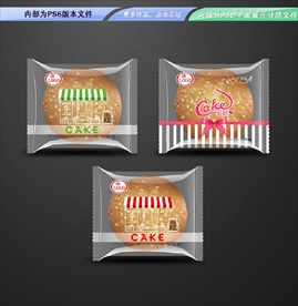 蛋糕包装 平面展开分层文件