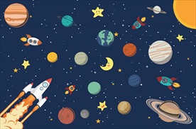 卡通太空背景tif分层