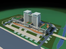 3D电网办公楼模型