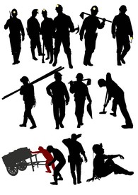 工人剪影矢量素材