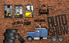 潮流复古汽车装饰画