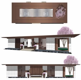 中式廊架SU模型