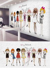 时尚美女背景墙