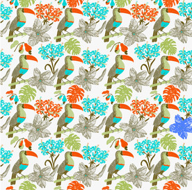 花鸟背景矢量图无缝循环拼接图