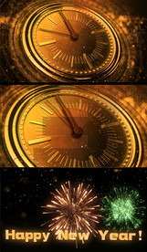 金色表盘新年10秒倒计时