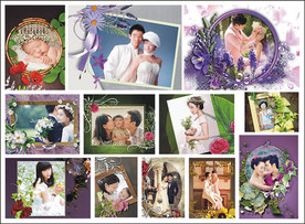 12个精美婚纱艺术摄影相框模板