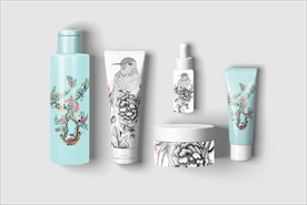 5款高档瓶装化妆品包装效果图