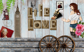 欧式复古背景墙