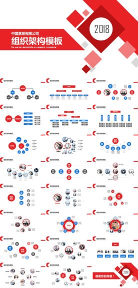 商务简约公司组织架构PPT模板