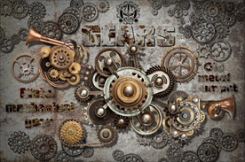 旧金属机械齿轮复古背景