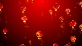 过年喜庆灯笼上升