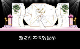 大理石婚礼异形kt板设计