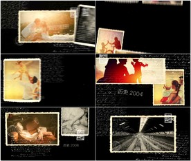 历史老照片回忆相册AE模板