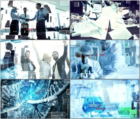 玻璃方格企业展示AE模板