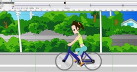 女孩踩单车2分钟动画