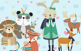 时尚卡通背景墙