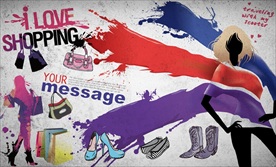 手绘时尚购物背景