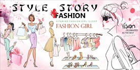 手绘时尚购物女性背景