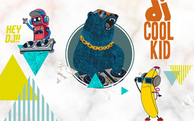 DJ音乐时尚卡通背景墙