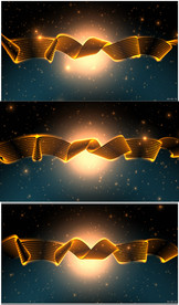 4K金色粒子特效光带律动特效