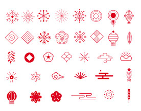 年货节春节新年海报辅助图形