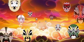 中国风京剧脸谱
