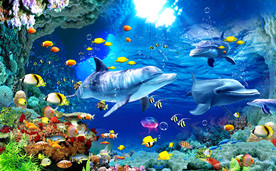 海底世界背景墙壁画