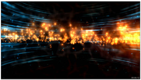 4K大气金色粒子风暴火焰燃烧