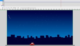 汽车行驶在打雷下雨中8秒