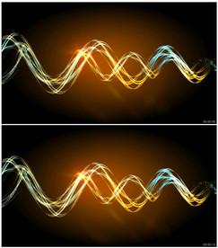 4K七彩光线光波射线唯美背景