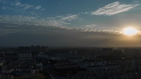 泗阳城市夕阳延时摄影