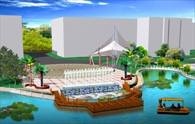 亲水平台效果图PSD