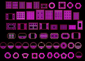 CAD中式窗花纹图