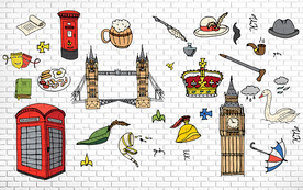 英伦时尚背景墙