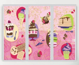 卡通甜点蛋糕三联门