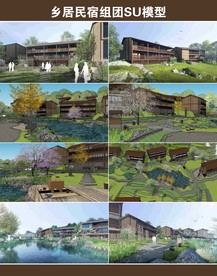 乡居民宿组团SU模型