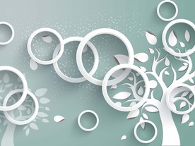 工笔树3D背景墙