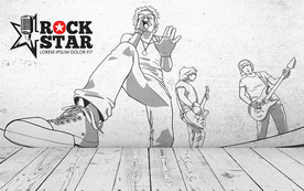 摇滚乐队简约立体背景墙