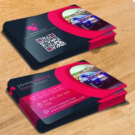 红色元素名片模板