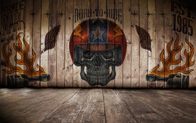 潮流涂鸦立体木纹背景墙