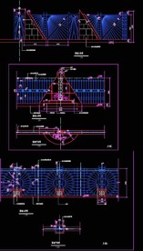 三种阳光图案围墙设计大样