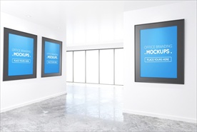 科技简约室内画框样机图片