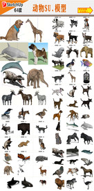 动物SU模型素材